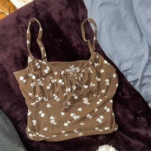 Hollister Brown floral tank